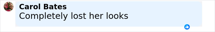 Comment by Carol Bates saying she completely lost her looks with a profile picture showing a woman in colorful clothing and glasses. - 24
