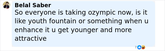 Comment about Ozempic fueling rumors, discussing its effects on youthfulness and attractiveness. - 13