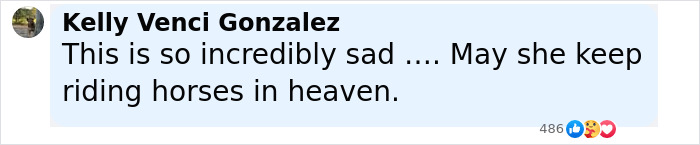 Comment expressing sadness about an 8-year-old’s horse walking behind her hearse with tiny hat and boots after Camp Mystic tragedy. - 7