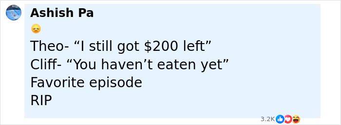 Screenshot of a social media comment mourning Malcolm-Jamal Warner in a tragic accident with second victim revealed.