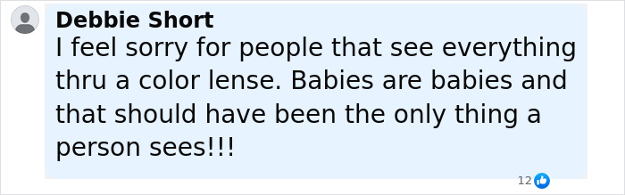 Comment by Debbie Short expressing sympathy and criticizing racial perspective in flood-stricken camp controversy.