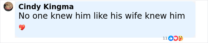 Comment by Cindy Kingma reading no one knew him like his wife knew him with a heart emoji reacting to Sharon Osbourne made Ozzy&rsquo;s last wish come true before passing.