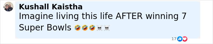 Text message screenshot from Kushall Kaistha joking about living life after winning 7 Super Bowls, sparking hilarious reactions.