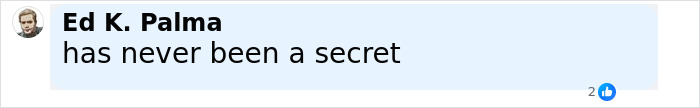 Screenshot of a social media comment by Ed K. Palma with text about a secret, related to archaeologists and prehistoric ancestors.