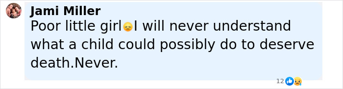 Comment expressing sorrow over a missing 9-year-old girl, highlighting police pointing to inconsistencies in dad&rsquo;s report.