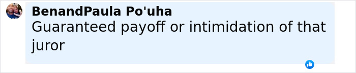 Comment on social media mentioning guaranteed payoff or intimidation of a juror during Diddy's trial chaos after jury note.