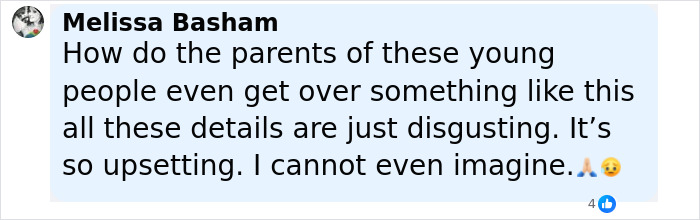 Comment by Melissa Basham expressing distress about gruesome crime details revealed in unsealed Bryan Kohberger documents. - 17