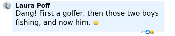 Comment by Laura Poff expressing shock over the Olympic medalist skier losing his life after lightning strike. - 26