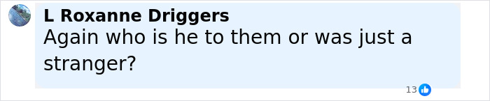 Screenshot of social media comment questioning suspect's relationship to victims in Devil's Den brutal hiking slaying case. - 18