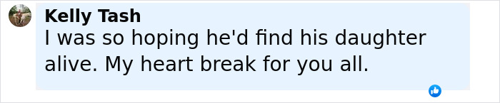 Comment expressing sorrow about the fear and heartbreak related to the final message of a young flood victim.
