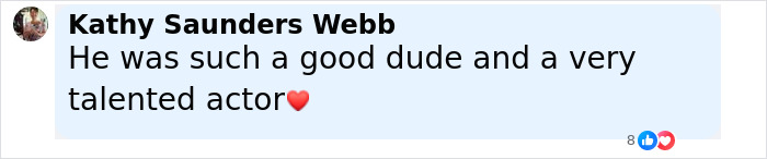 Comment praising Malcolm-Jamal Warner as a talented actor and a good person amid public mourning.