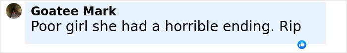 Comment by Goatee Mark expressing sympathy for a girl who had a tragic ending.