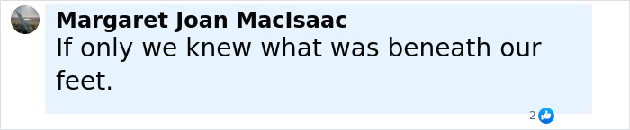 Screenshot of a social media post expressing curiosity about the groundbreaking discovery of Neolithic halls under a Scottish school.