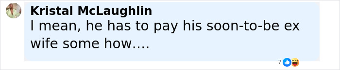 Comment by Kristal McLaughlin discussing financial issues related to disgraced CEO Andy Byron amid Kiss Cam controversy.