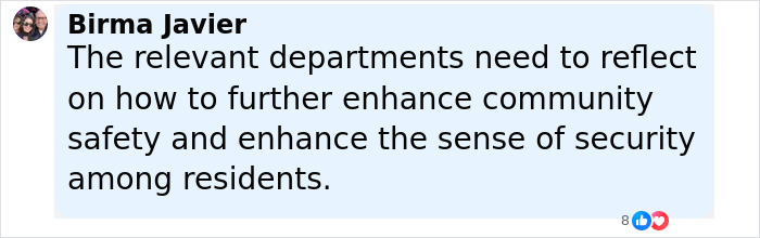 Comment by Birma Javier emphasizing the need for police to enhance community safety and security among residents. - 18