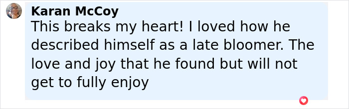 Comment from Karan McCoy expressing heartbreak over Malcolm-Jamal Warner&rsquo;s final public appearances amid mourning.