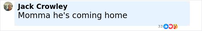 Comment from Jack Crowley saying Momma he's coming home, related to Black Sabbath and Ozzy's passing emotional statements.