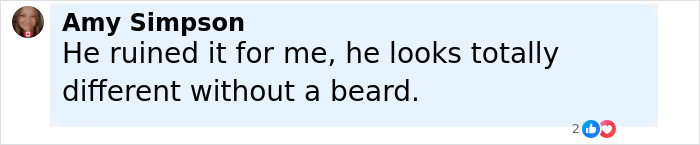 Comment from Amy Simpson reacting to Jason Momoa shaving off his iconic beard, looking totally different. Comment from Amy Simpson reacting to Jason Momoa shaving off his iconic beard, looking totally different.