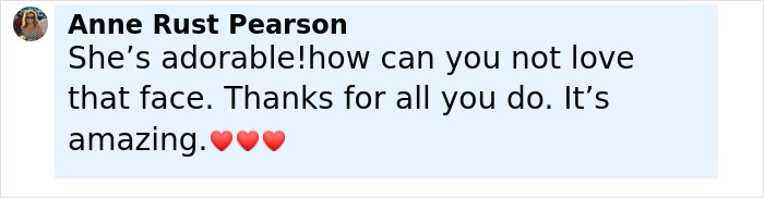 Comment praising a baby beaver with a grateful smile after rescue, expressing admiration and thanks with heart emojis.