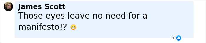 Comment by James Scott expressing concern about ominous eyes, related to Idaho teen sniper's Instagram story before shooting firefighters.