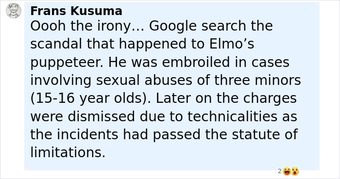 Screenshot of a social media comment discussing violent messages linked to Elmo’s X account by a mystery culprit. Screenshot of a social media comment discussing violent messages linked to Elmo’s X account by a mystery culprit.