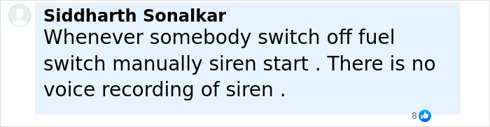 Comment by Siddharth Sonalkar discussing fuel switch and siren recording related to Air India pilot&rsquo;s final words and turmoil.