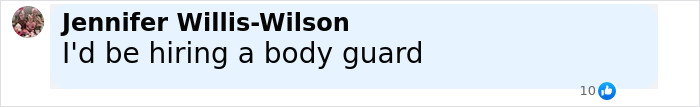 Comment from Jennifer Willis-Wilson saying I'd be hiring a body guard related to Denise Richards' assault accusations. Comment from Jennifer Willis-Wilson saying I'd be hiring a body guard related to Denise Richards' assault accusations.