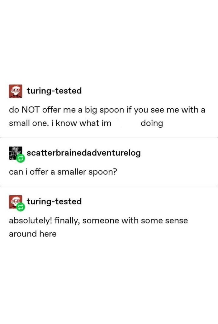 Tumblr post conversation about spoons showcasing relatable humor and random Tumblr posts with witty interaction.