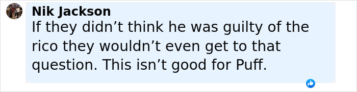 Comment about Diddy's trial showing concern over jury deliberations and implications for Puff's case.