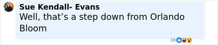 Comment by Sue Kendall-Evans expressing opinion on a celebrity romance rumor involving Katy Perry and Justin Trudeau. Comment by Sue Kendall-Evans expressing opinion on a celebrity romance rumor involving Katy Perry and Justin Trudeau.