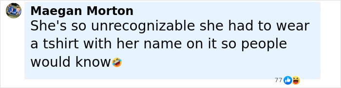 Comment mentioning Kathy Griffin's natural transformation seen as unrecognizable, sparking hilarious meme reactions online.