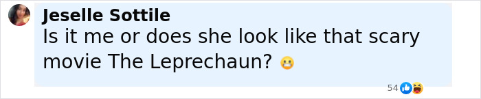 Comment comparing Kathy Griffin's natural transformation to the scary movie The Leprechaun, sparking meme reactions.