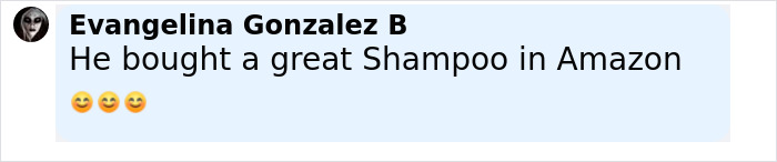 Comment from Evangelina Gonzalez B praising a shampoo purchased on Amazon with smiling emojis.