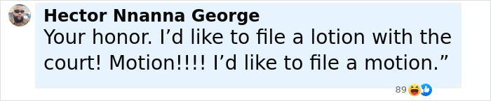 Screenshot of social media post referencing Diddy's trial with a humorous quote about filing a motion in court.