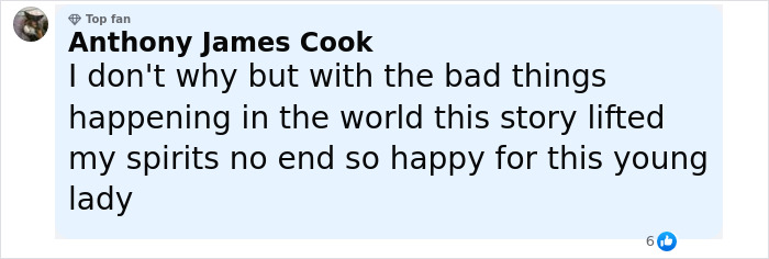 Comment from Anthony James Cook expressing relief and happiness after backpacker missing in Australian outback was found.