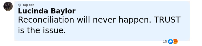 Comment from Lucinda Baylor stating reconciliation will never happen and trust is the issue, related to Prince Harry snubbed by King Charles. Comment from Lucinda Baylor stating reconciliation will never happen and trust is the issue, related to Prince Harry snubbed by King Charles.