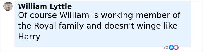 Comment highlighting Prince Harry snubbed by King Charles as he praised William in Windsor Castle speech. Comment highlighting Prince Harry snubbed by King Charles as he praised William in Windsor Castle speech.