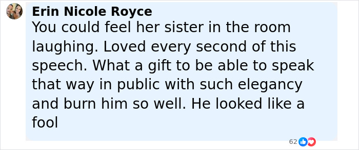 Comment screenshot showing praise for Kaylee Goncalves’ sister’s speech during Bryan Kohberger’s brutal takedown testimony. Comment screenshot showing praise for Kaylee Goncalves’ sister’s speech during Bryan Kohberger’s brutal takedown testimony.