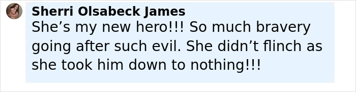 Screenshot of a Facebook comment praising Kaylee Goncalves’ sister for her bravery confronting Bryan Kohberger. Screenshot of a Facebook comment praising Kaylee Goncalves’ sister for her bravery confronting Bryan Kohberger.