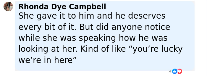 Facebook comment by Rhonda Dye Campbell about Idaho massacre victim Kaylee Goncalves' sister's takedown of Bryan Kohberger at trial. - 29