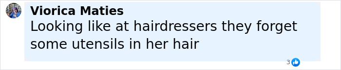 Comment by Viorica Maties discussing hairdressers forgetting utensils in hair, related to Kim Kardashian Googling herself. Comment by Viorica Maties discussing hairdressers forgetting utensils in hair, related to Kim Kardashian Googling herself.