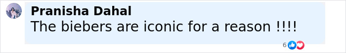 Comment by Pranisha Dahal reading the biebes are iconic for a reason, discussing Justin Bieber marriage and mental struggles.
