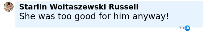 Comment saying she was too good for him, related to Isla Fisher sharing a savage message about marriage after divorce. - 29