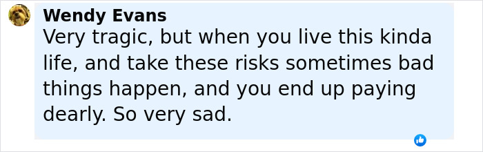 Comment from Wendy Evans expressing sadness about risks taken by hiker abandoned inside active volcano by guide.