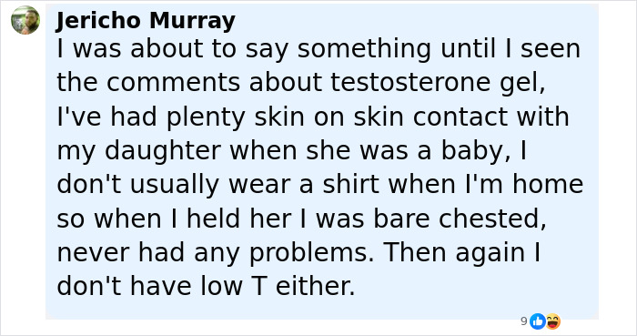 Comment about skin-to-skin contact with baby girl and no issues related to micropenis development. - 27