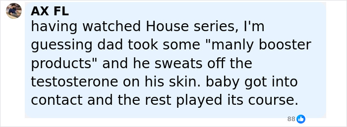 Screenshot of a social media comment discussing baby girl developing micropenis after skin-to-skin contact with dad. - 14