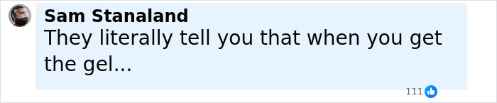 Comment by Sam Stanaland reading they literally tell you that when you get the gel related to baby girl develops micropenis after skin-to-skin contact with dad. - 25