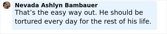 Comment from Nevada Ashlyn Bambauer expressing anger about the violent massacre involving Bryan Kohberger's victim.