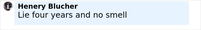 Comment by Henery Blucher saying lie four years and no smell, relating to documentary about woman who lived with deceased parents. - 13