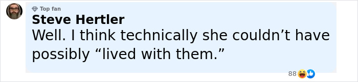 Comment from Steve Hertler discussing living with deceased parents in an online social media post. - 14